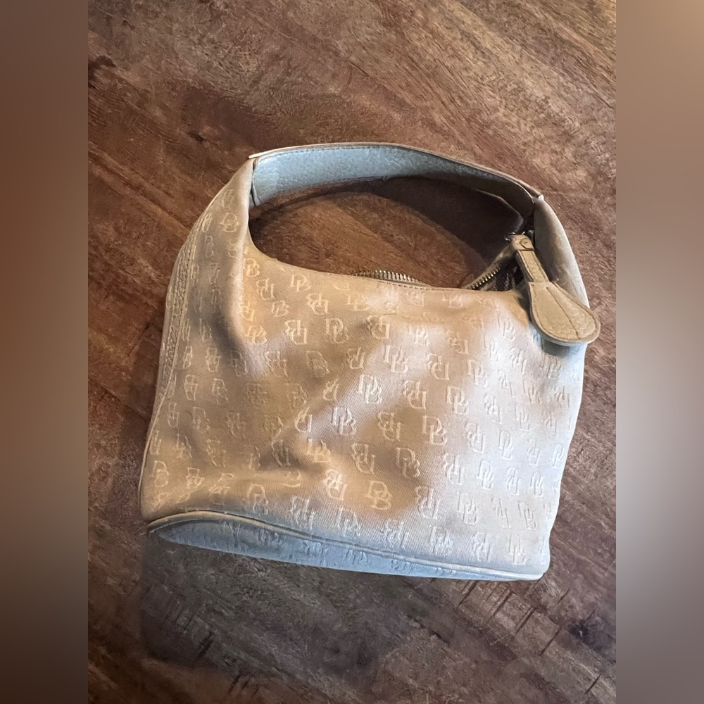 Dooney and Burke Cream Logo Bucket Bag